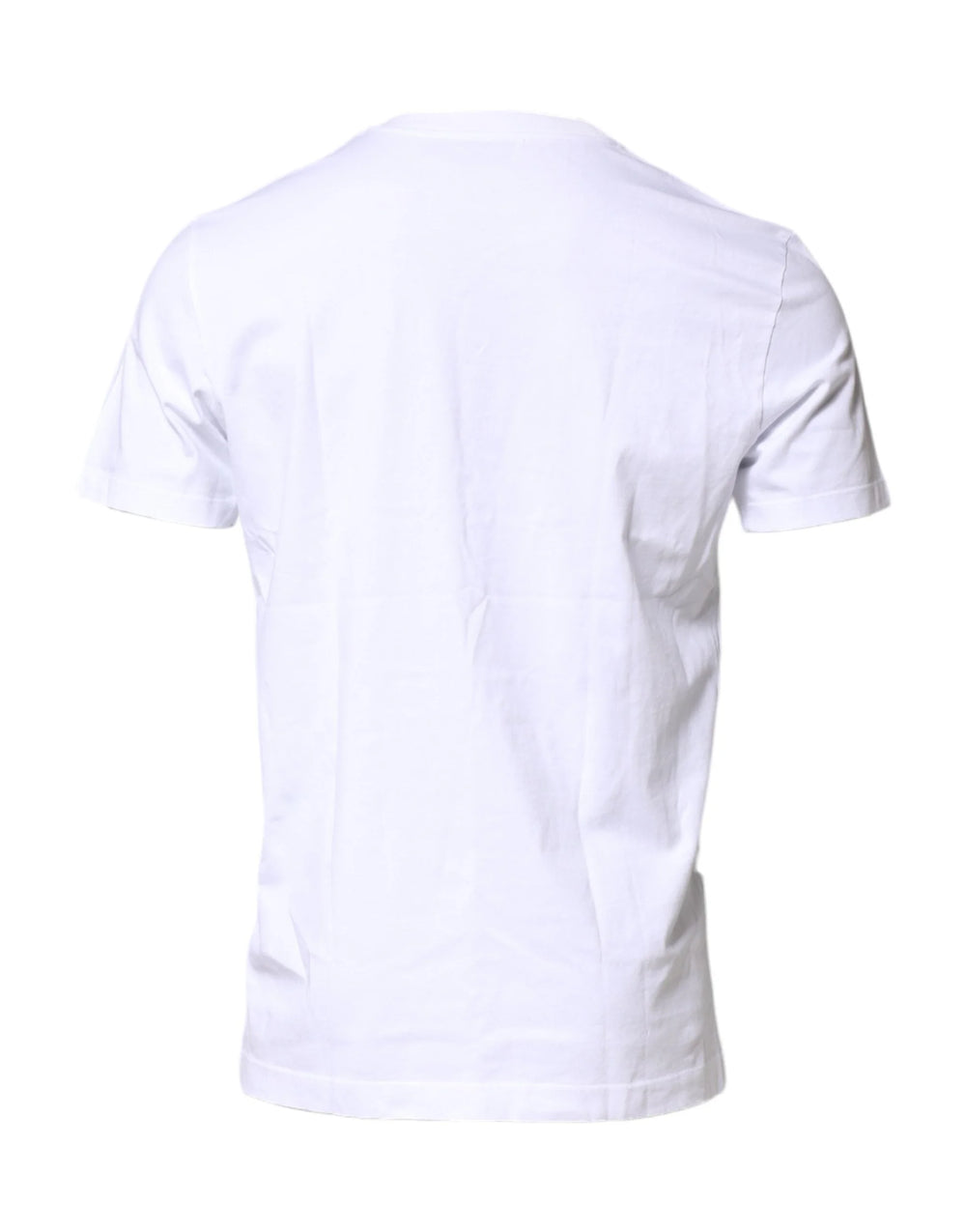 Dolce & Gabbana White Cotton Logo Patch Crew Neck T-shirt - T-Shirts