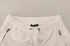 Dolce & Gabbana White Cotton Logo Patch Sweatpants Jogging Pants - IT50 | L