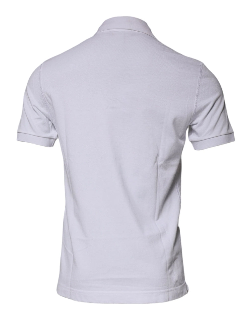 Dolce & Gabbana White Cotton Logo Plaque Collared Polo T-shirt - IT50 | L - Polos