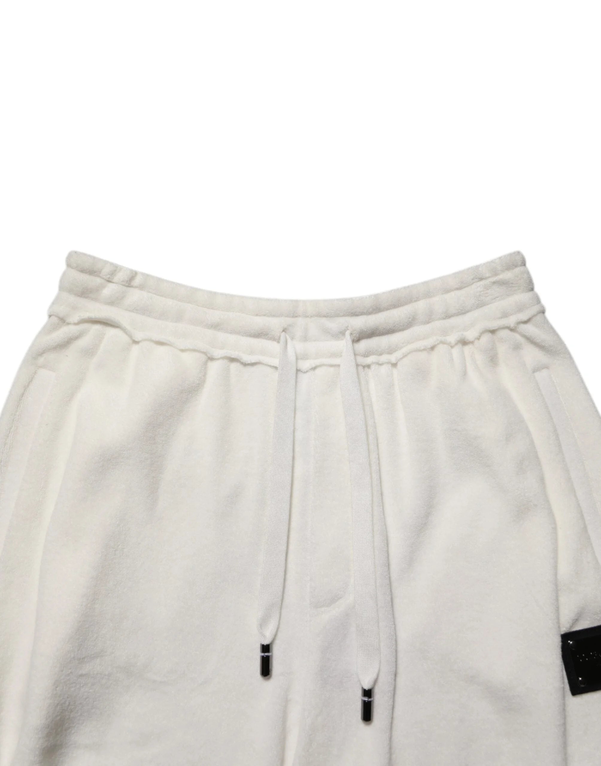 Dolce & Gabbana White Cotton Logo Plaque Men Bermuda Shorts - IT48 | M - Bermudas