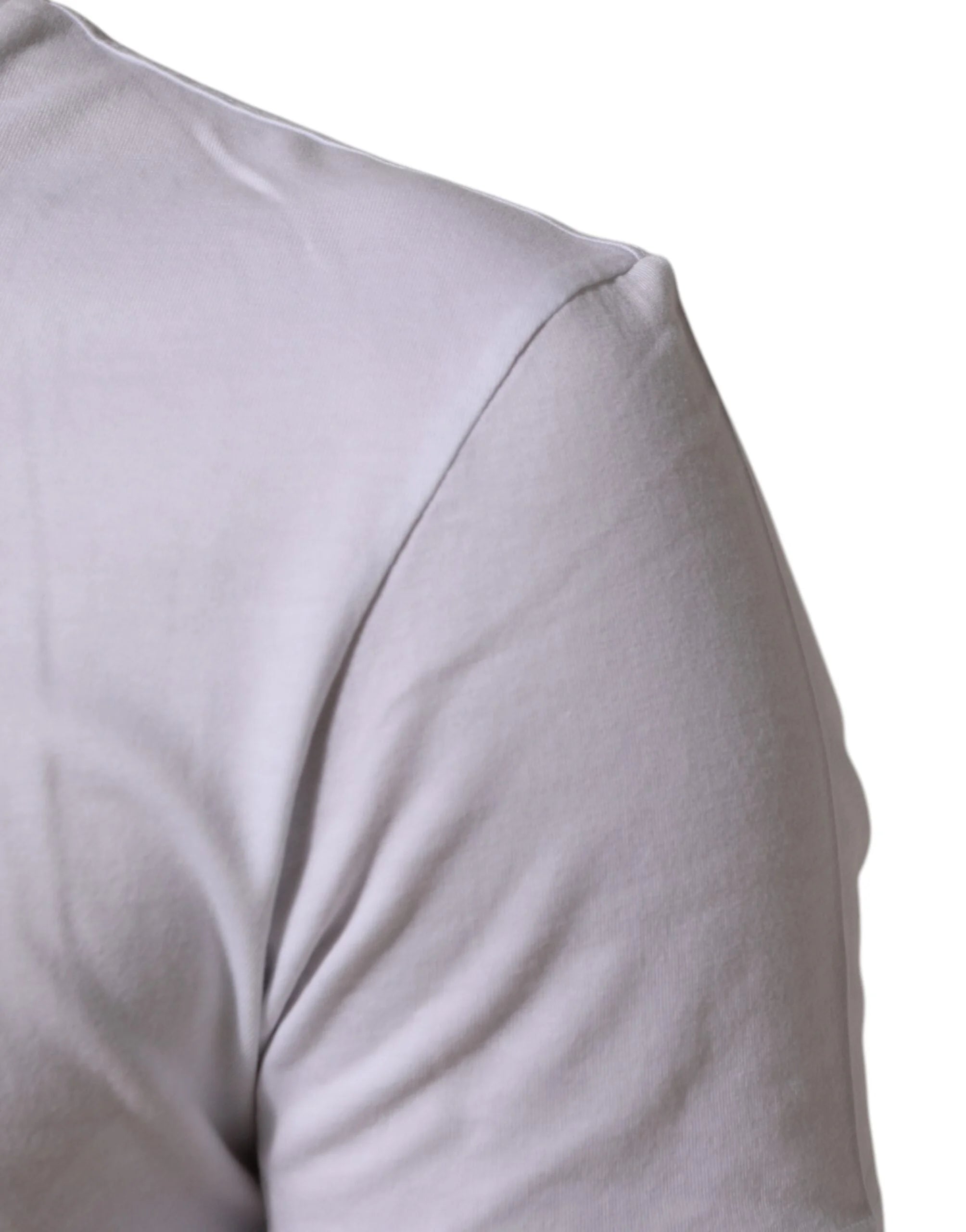 Dolce & Gabbana White Cotton Logo Print Crew Neck Men T-shirt - T-Shirts