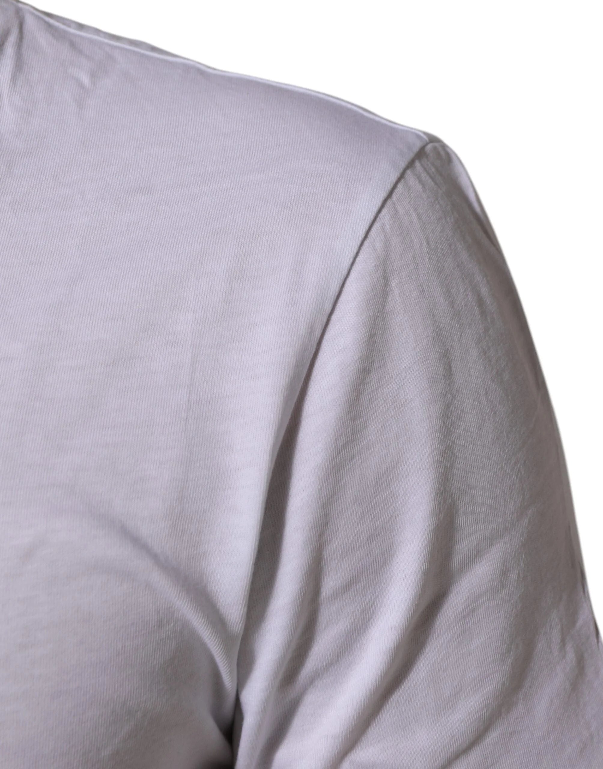 Dolce & Gabbana White Cotton Logo Print Crew Neck T-shirt - IT44 | XS