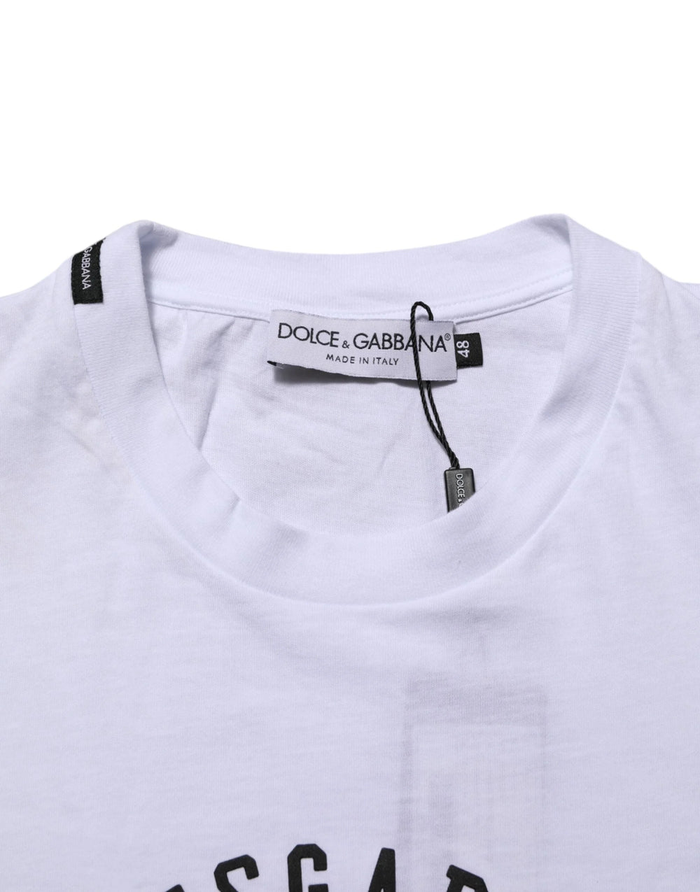 Dolce & Gabbana White Cotton Logo Print Crew Neck T-shirt - IT44 | XS - T-Shirts