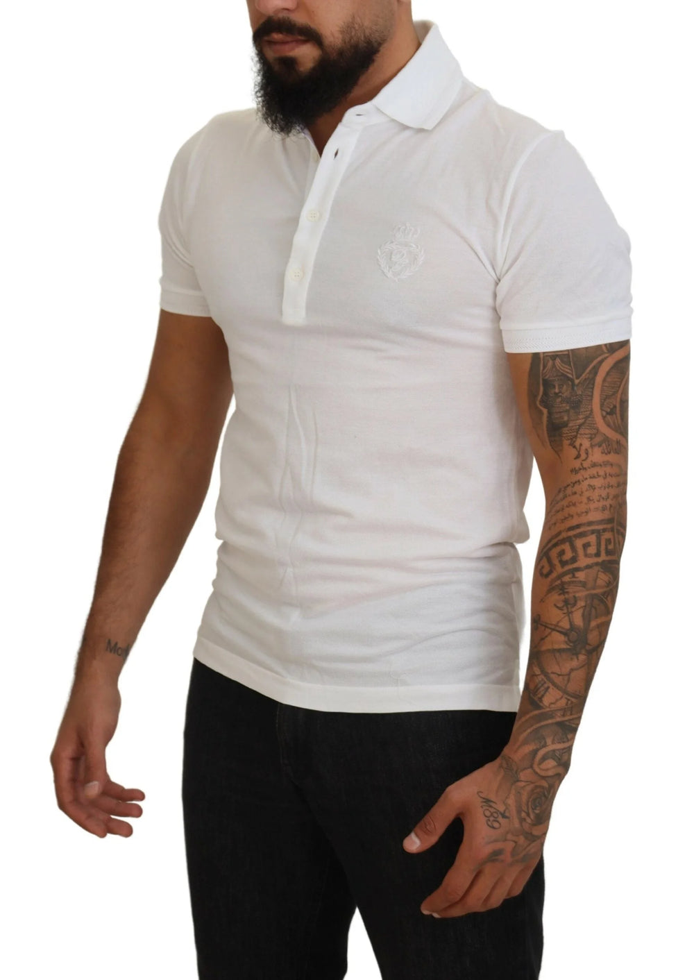 Dolce & Gabbana White Cotton Logo Short Sleeve Polo T-shirt - IT44 | XS - Polos