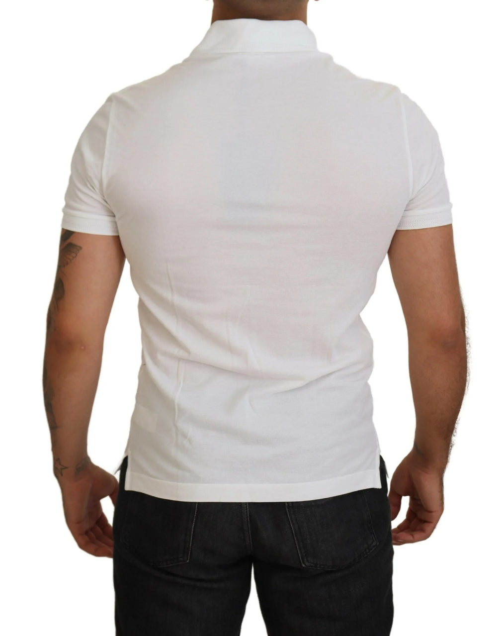 Dolce & Gabbana White Cotton Logo Short Sleeve Polo T-shirt - IT44 | XS - Polos