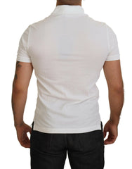 Dolce & Gabbana White Cotton Logo Short Sleeve Polo T-shirt - IT44 | XS - Polos