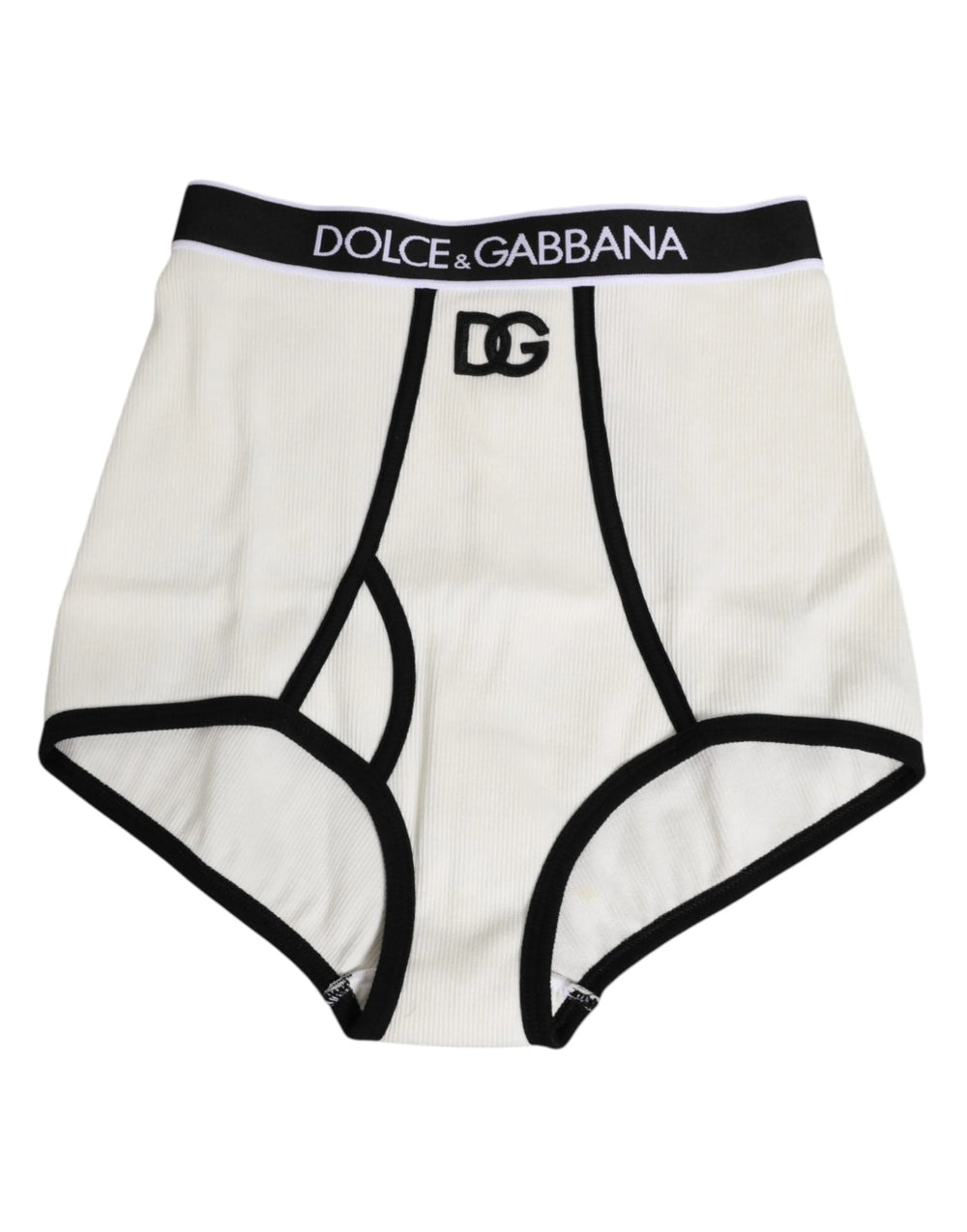 Dolce & Gabbana Fehér Pamut Logós Derékszíjú Culotte Alsónemű - IT2 | S
