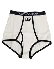 Dolce & Gabbana Fehér Pamut Logós Derékszíjú Culotte Alsónemű - IT2 | S
