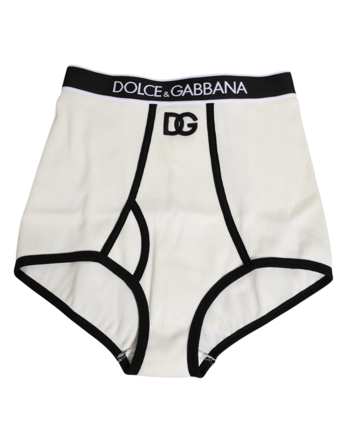 Dolce & Gabbana Fehér Pamut Logós Derékszíjú Culotte Alsónemű - IT2 | S