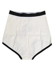Dolce & Gabbana Fehér Pamut Logós Derékszíjú Culotte Alsónemű - IT2 | S