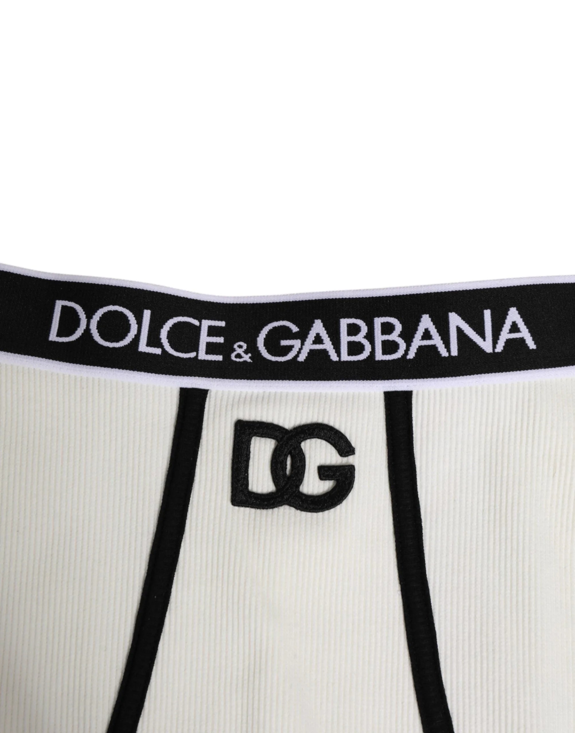 Dolce & Gabbana Fehér Pamut Logós Derékszíjú Culotte Alsónemű - IT2 | S