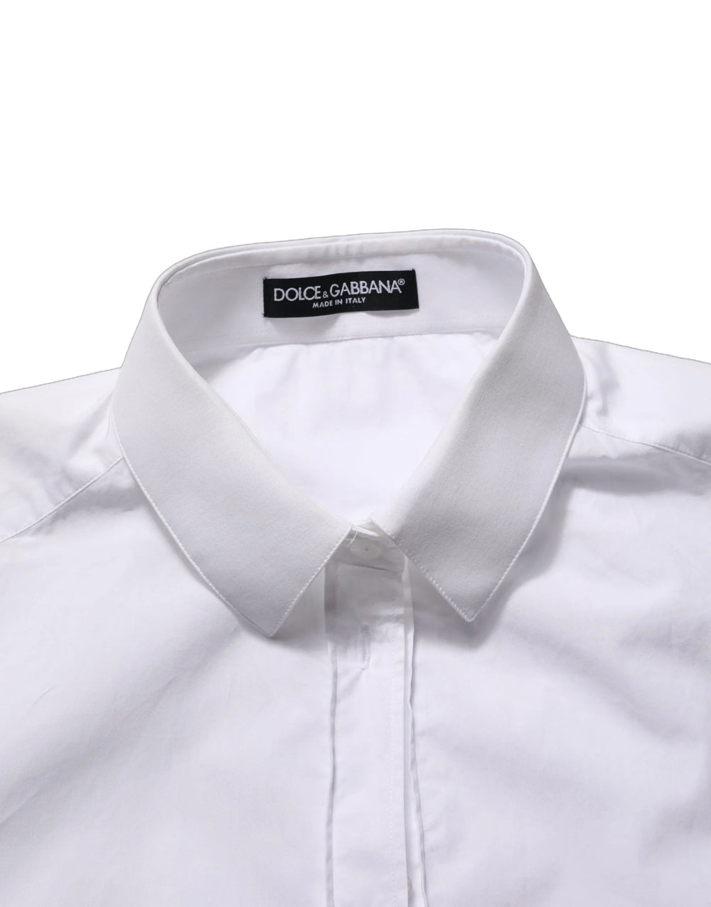 Dolce & Gabbana White Cotton Long Sleeve Button-Up Shirt Top