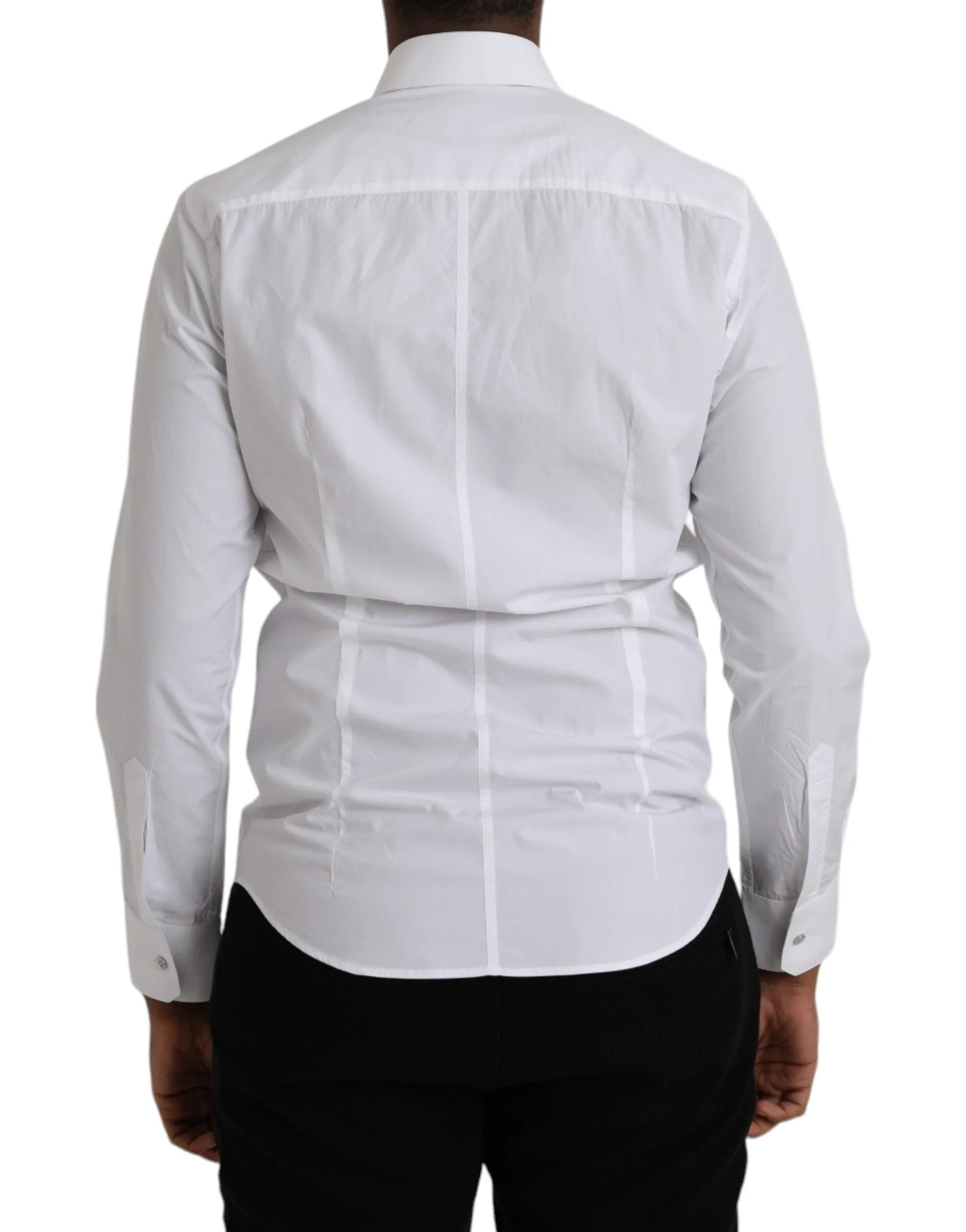 Dolce & Gabbana White Cotton Long Sleeve Dress MARTINI Shirt - IT37 | XS - Shirts