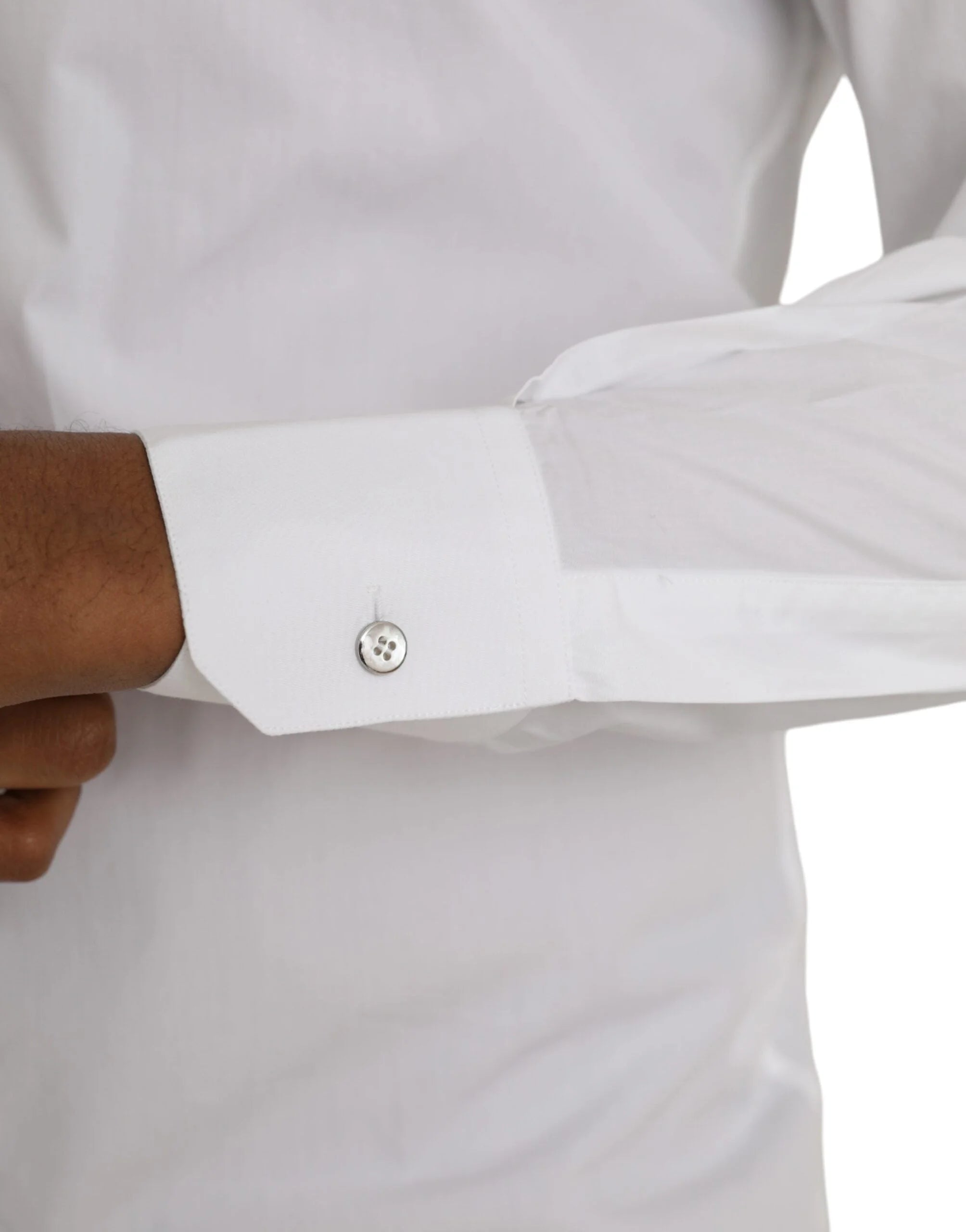 Dolce & Gabbana White Cotton Long Sleeve Dress MARTINI Shirt - IT37 | XS - Shirts