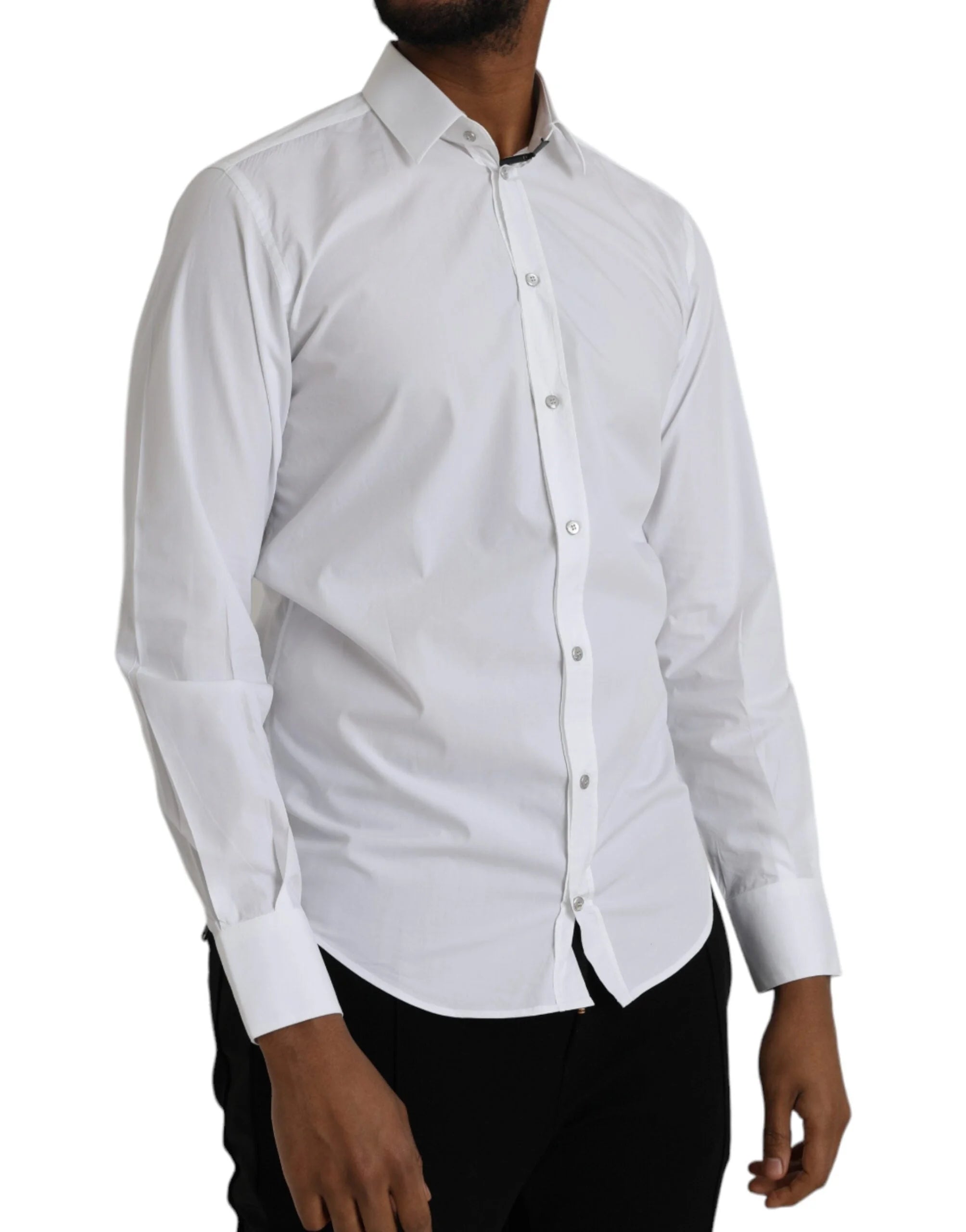 Dolce & Gabbana White Cotton Long Sleeve Dress MARTINI Shirt - IT37 | XS - Shirts