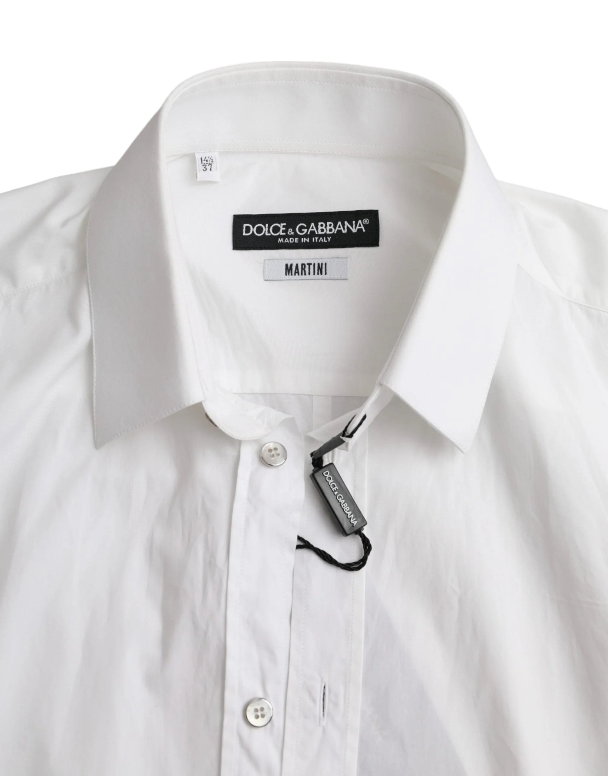 Dolce & Gabbana White Cotton Long Sleeve Dress MARTINI Shirt - IT37 | XS - Shirts
