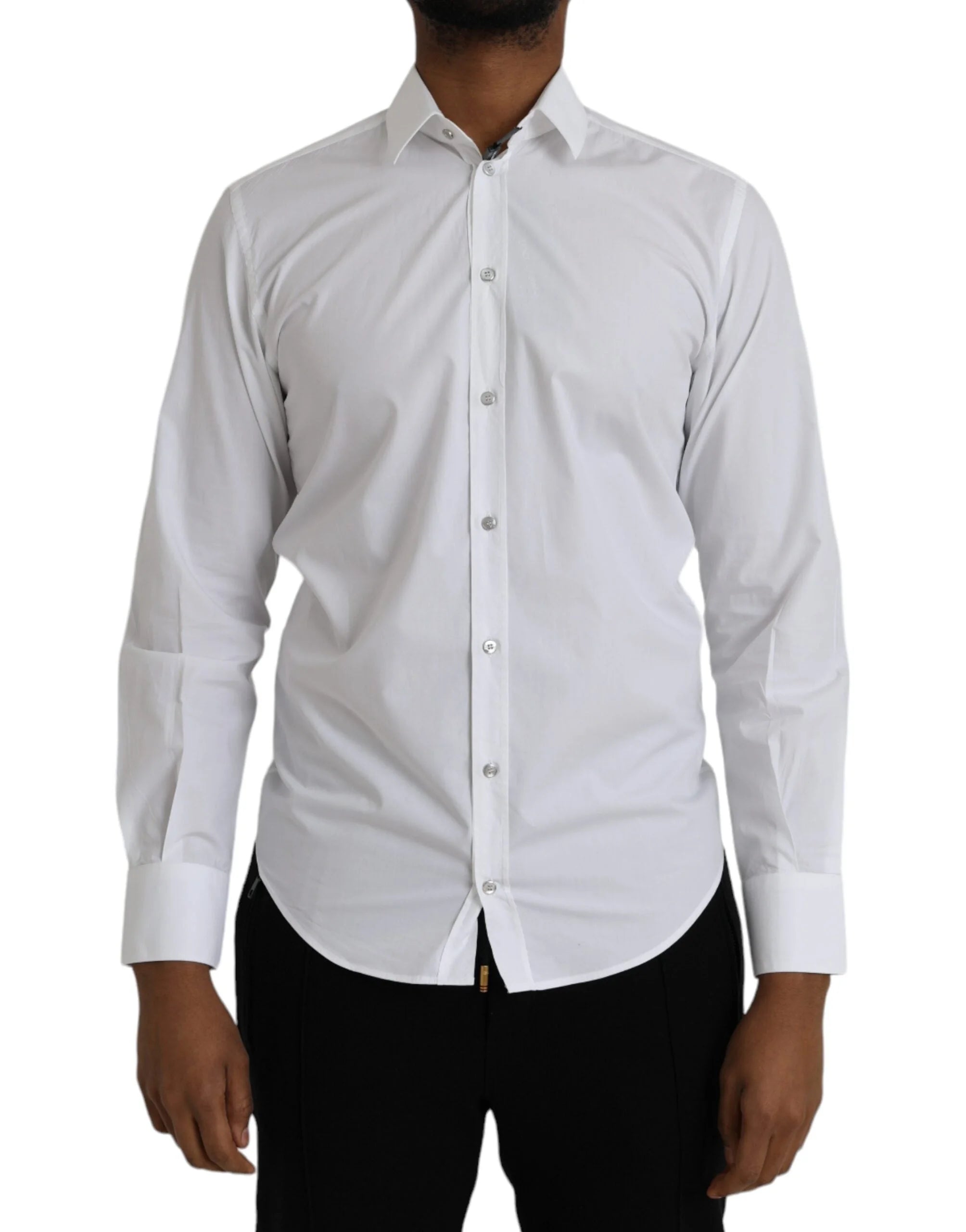 Dolce & Gabbana White Cotton Long Sleeve Dress MARTINI Shirt - IT37 | XS - Shirts