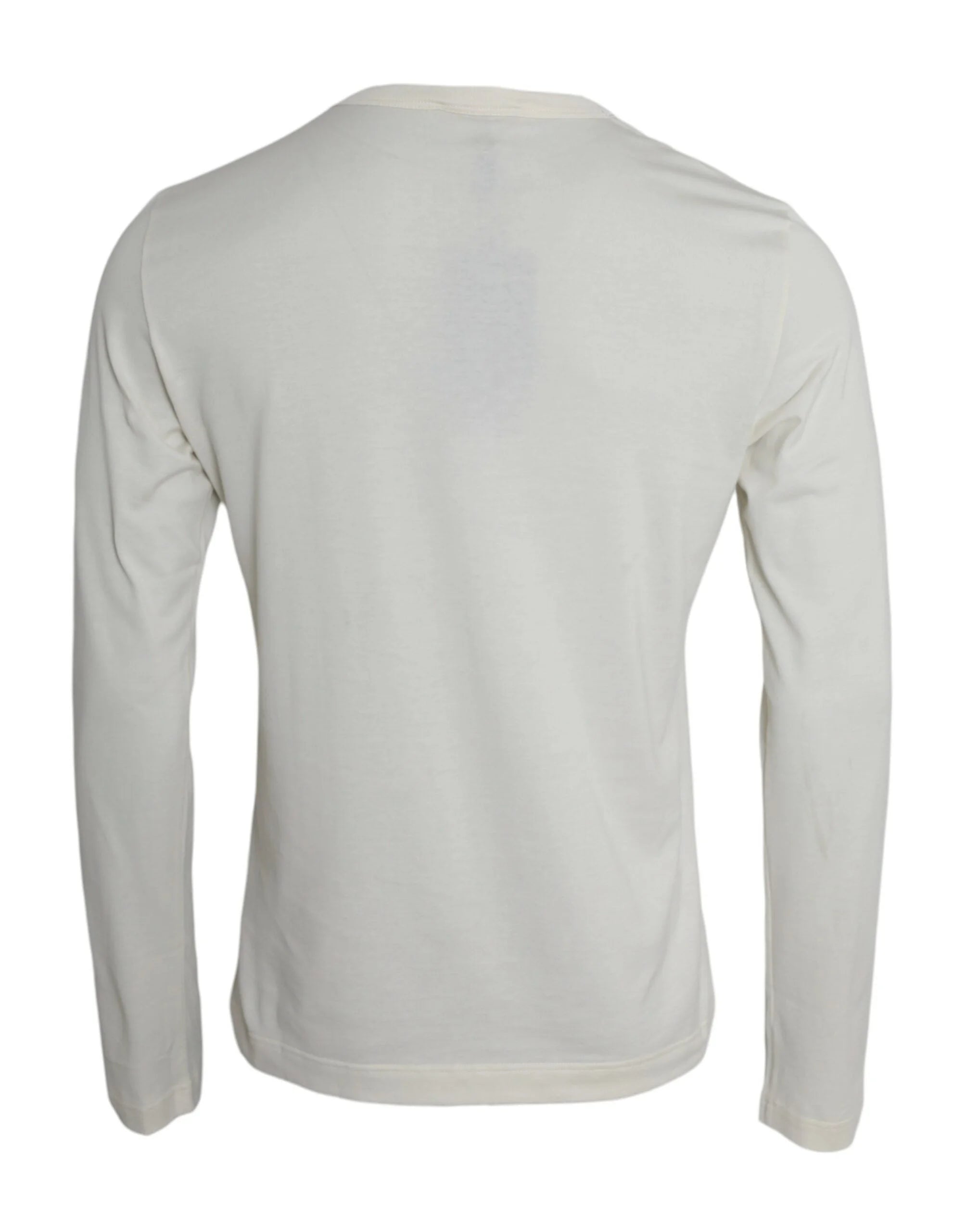Dolce & Gabbana White Cotton Long Sleeve T-Shirt - IT46 | S