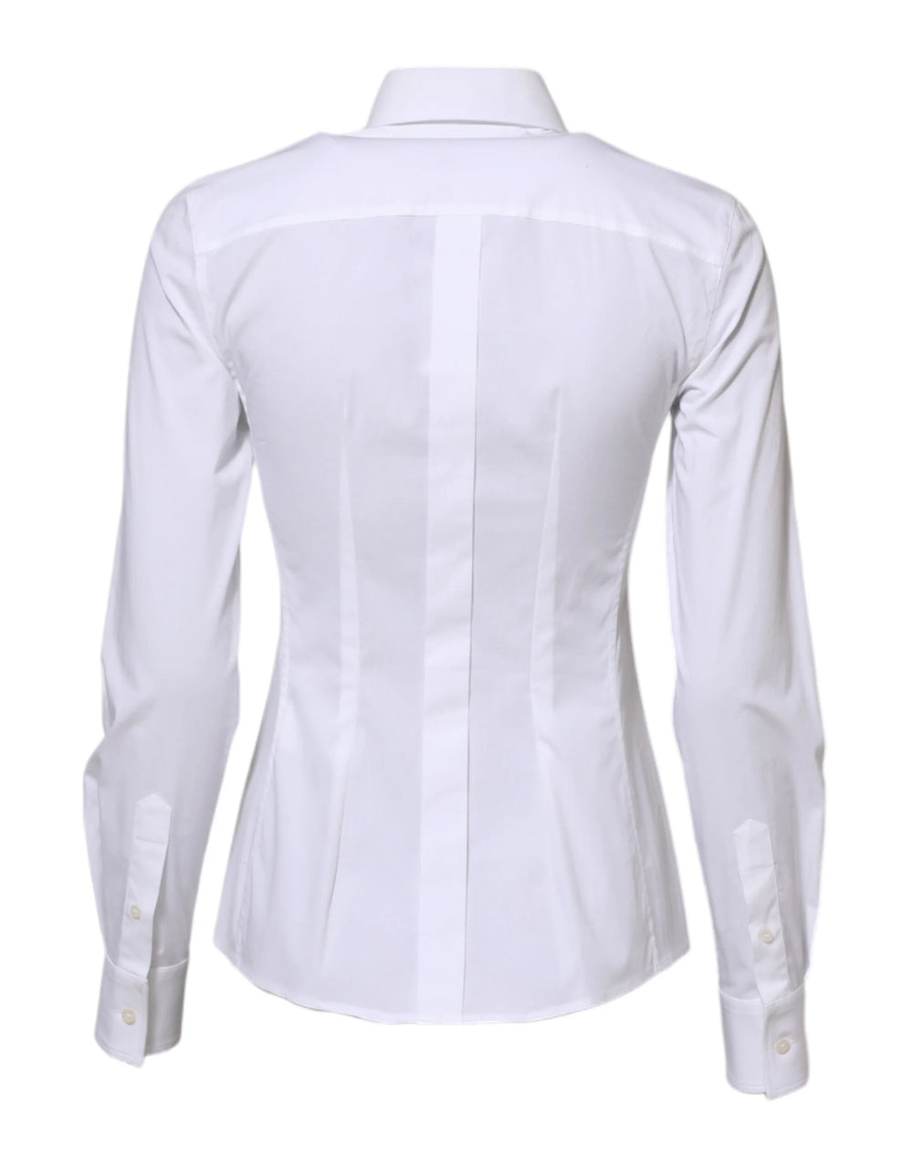 Dolce & Gabbana White Cotton Long Sleeves Collared Shirt Top - IT36|XXS - Shirts