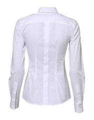 Dolce & Gabbana White Cotton Long Sleeves Collared Shirt Top - IT36|XXS - Shirts