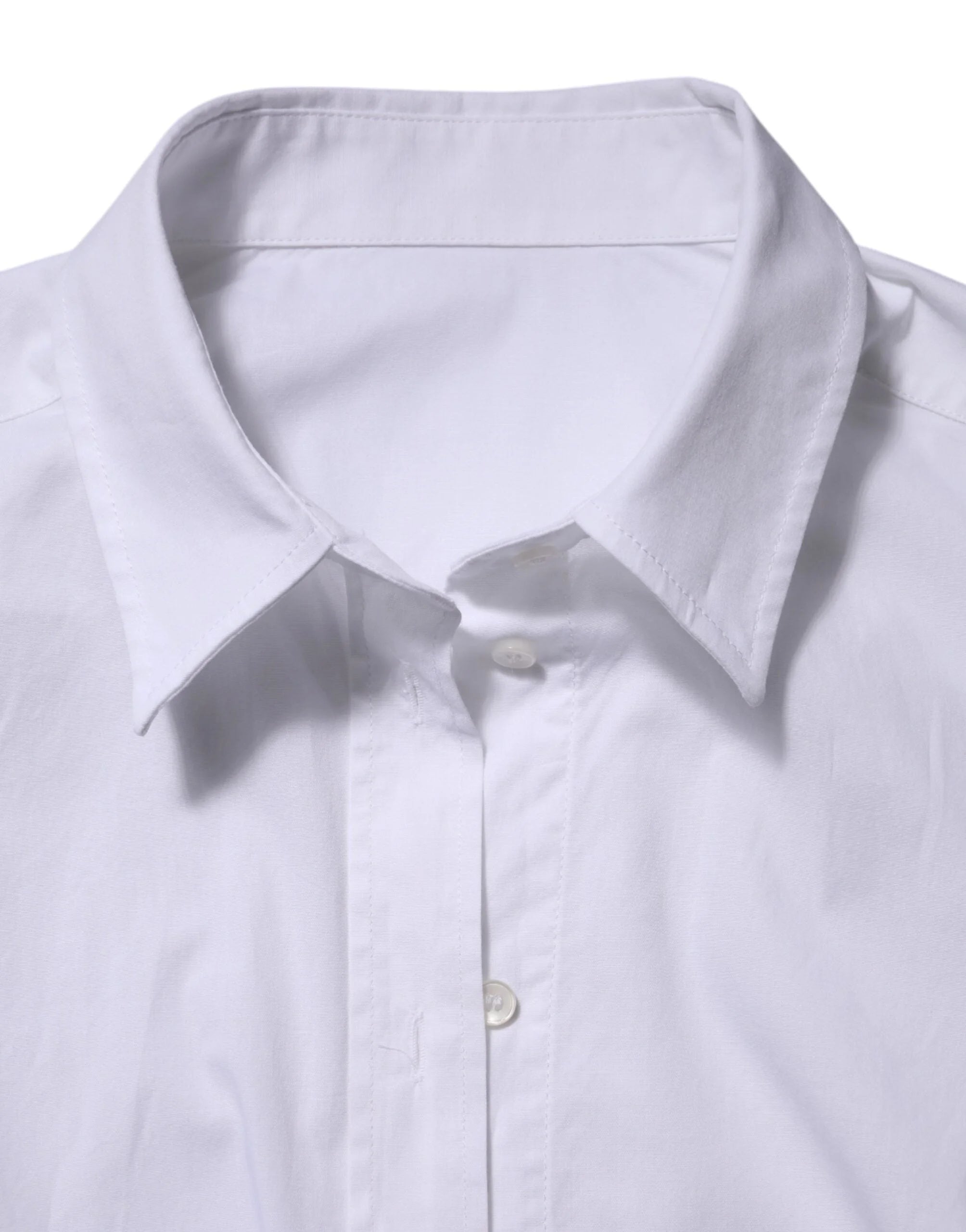 Dolce & Gabbana White Cotton Long Sleeves Collared Top Shirt - Shirts