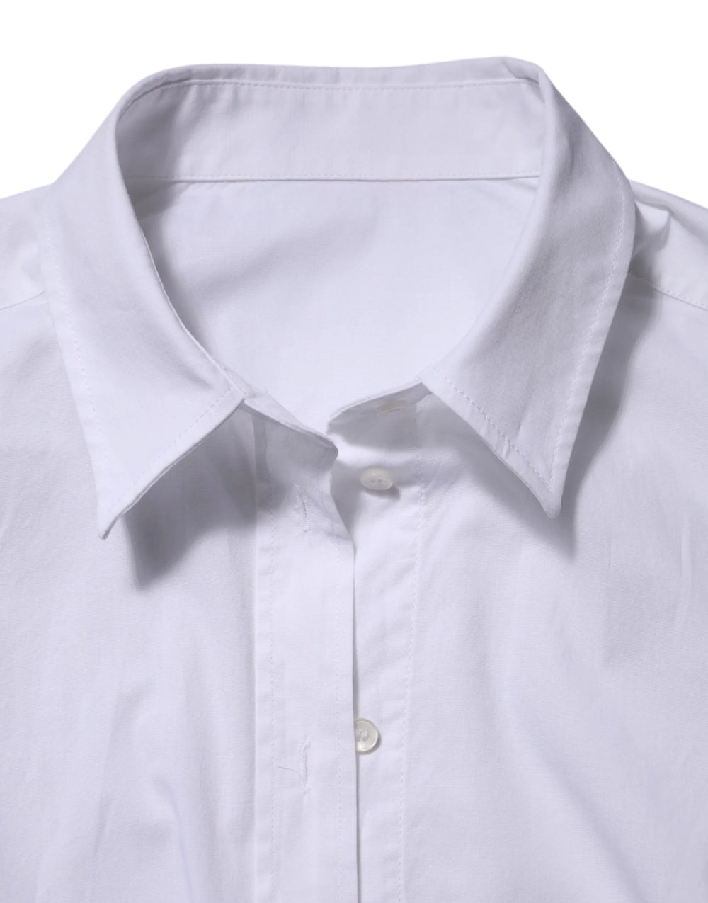 Dolce & Gabbana White Cotton Long Sleeves Collared Top Shirt - Shirts