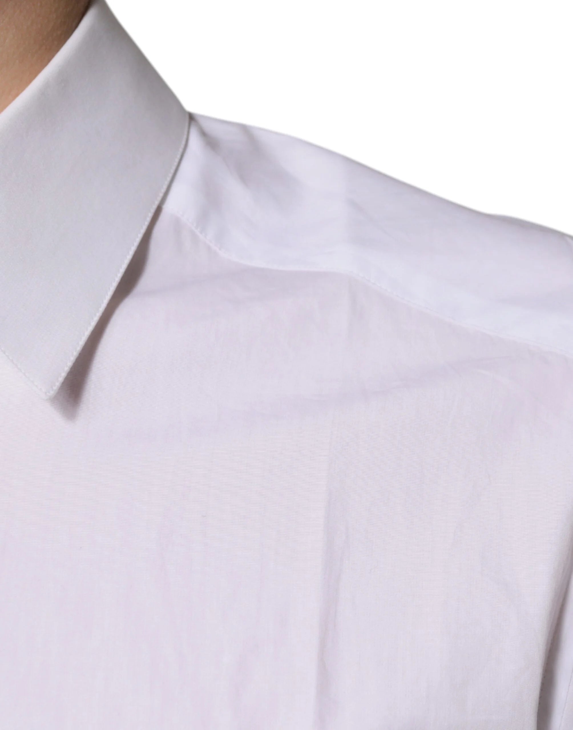 Dolce & Gabbana White Cotton Long Sleeves GOLD Dress Shirt - IT39 | S - Shirts