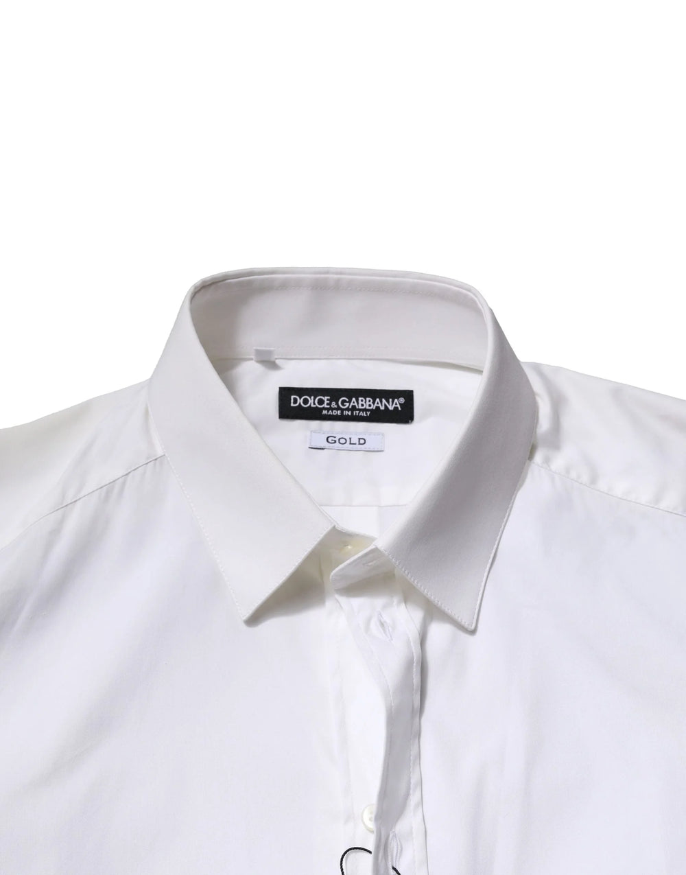 Dolce & Gabbana White Cotton Long Sleeves GOLD Formal Shirt - IT37 | XS - Shirts