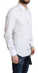 Dolce & Gabbana White Cotton Long Sleeves Men Formal Shirt - IT37 | XS - Shirts