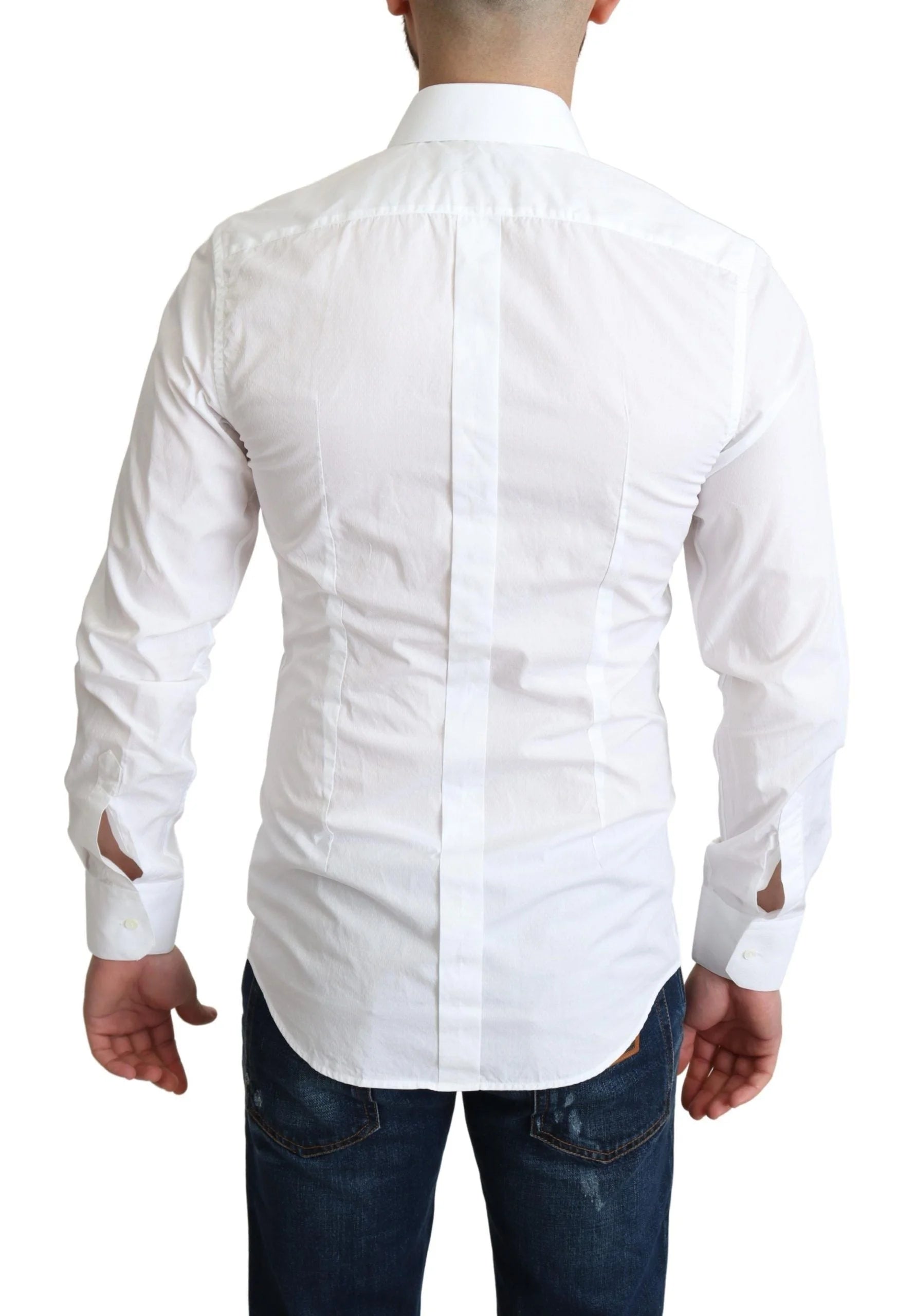 Dolce & Gabbana White Cotton Long Sleeves Men Formal Shirt - IT37 | XS - Shirts