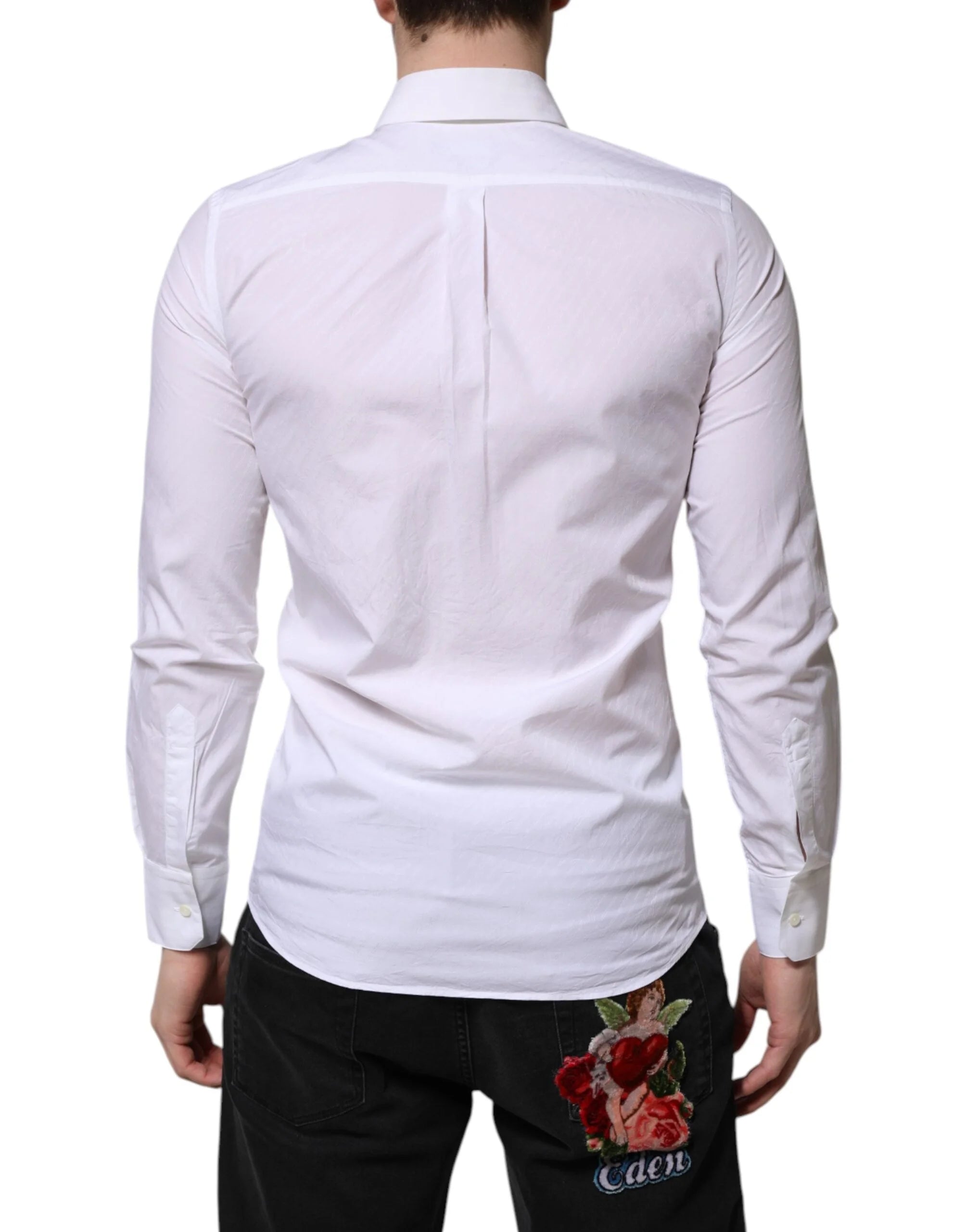Dolce & Gabbana White Cotton MARTINI Long Sleeve Dress Shirt - IT37 | XS - Shirts