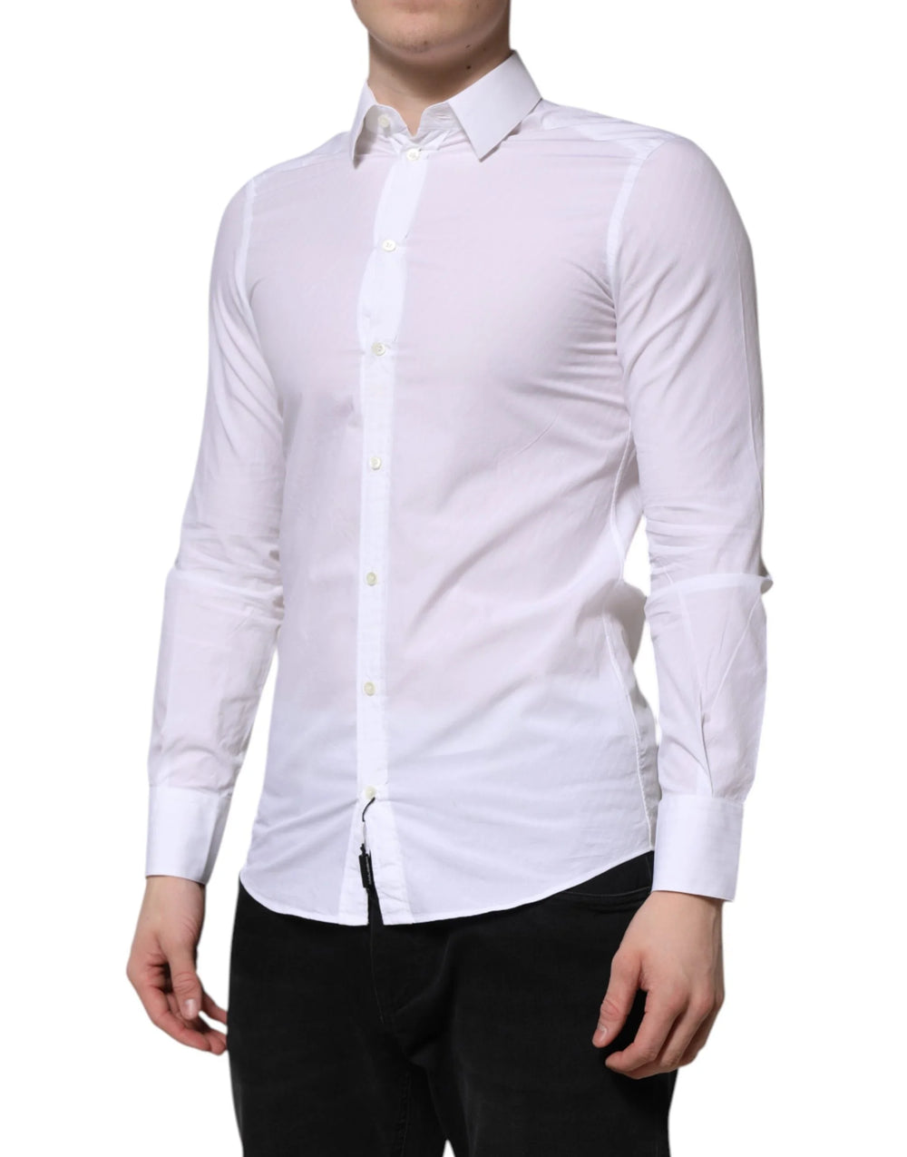 Dolce & Gabbana White Cotton MARTINI Long Sleeve Dress Shirt - IT37 | XS - Shirts