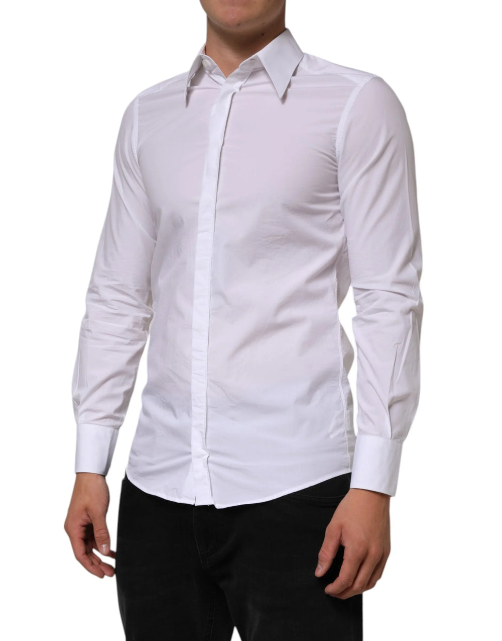 Dolce & Gabbana White Cotton MARTINI Long Sleeve Dress Shirt - IT37 | XS - Shirts