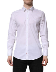 Dolce & Gabbana White Cotton MARTINI Long Sleeve Dress Shirt - IT40 | M - Shirts