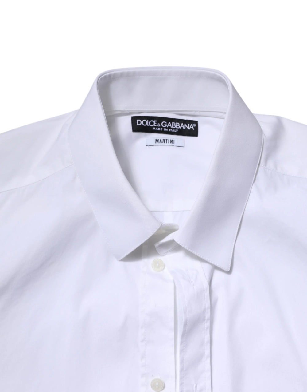 Dolce & Gabbana White Cotton MARTINI Long Sleeve Dress Shirt - IT40 | M - Shirts