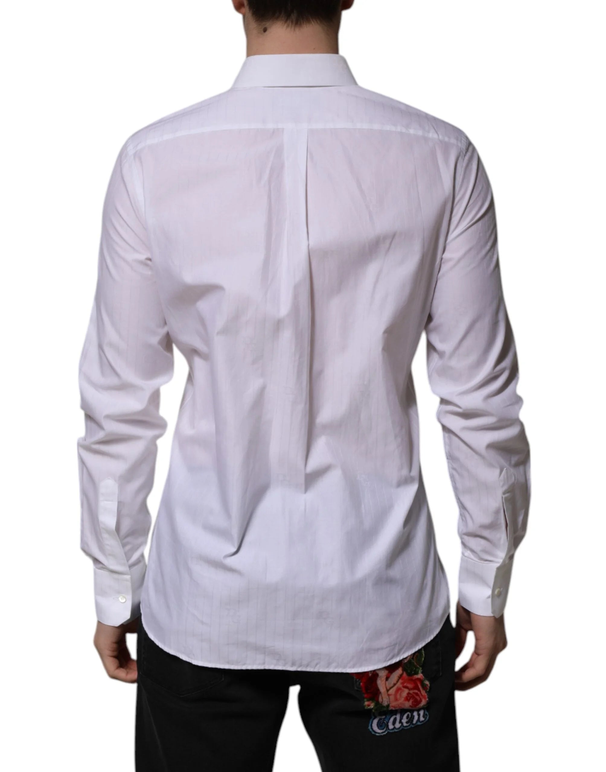 Dolce & Gabbana White Cotton MARTINI Long Sleeve Formal Shirt - IT40 | M - Shirts