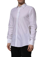 Dolce & Gabbana White Cotton MARTINI Long Sleeve Formal Shirt - IT40 | M - Shirts