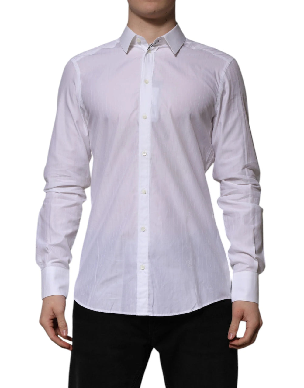 Dolce & Gabbana White Cotton MARTINI Long Sleeve Formal Shirt - IT40 | M - Shirts