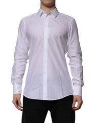 Dolce & Gabbana White Cotton MARTINI Long Sleeve Formal Shirt - IT40 | M - Shirts