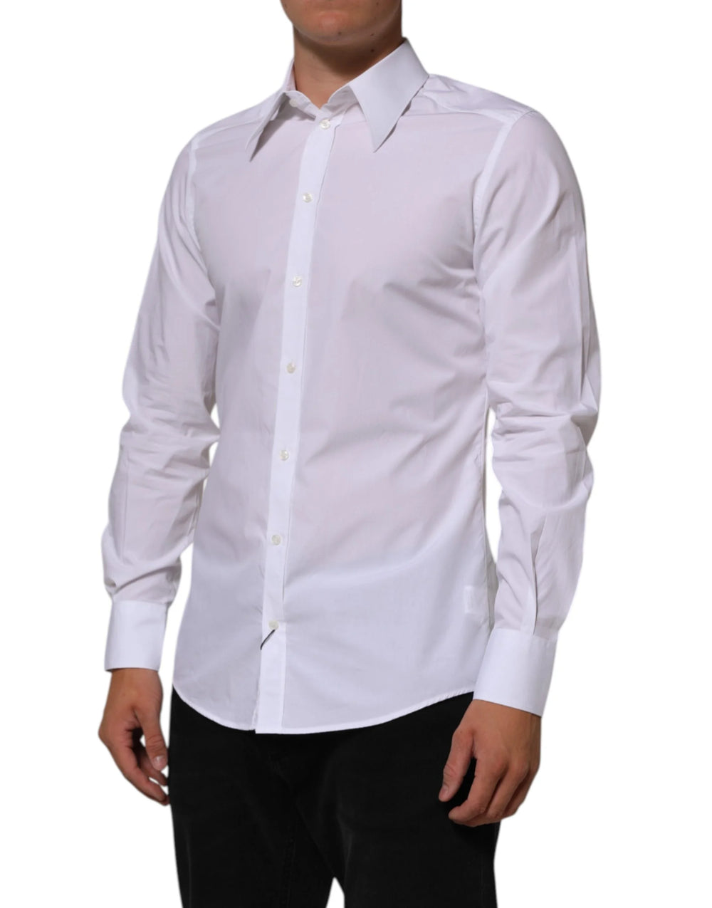 Dolce & Gabbana White Cotton MARTINI Men Formal Dress Shirt - IT39 | S - Shirts