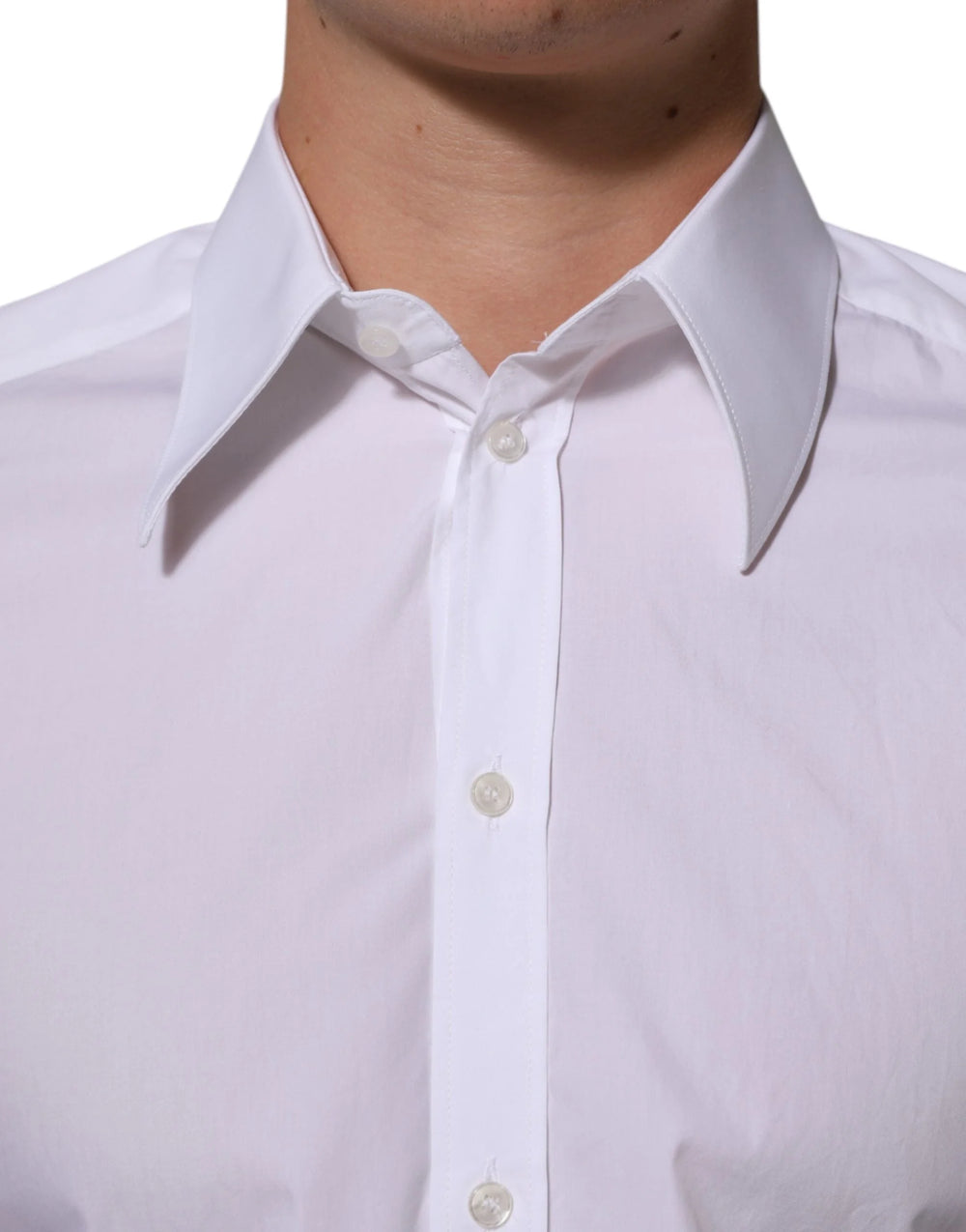 Dolce & Gabbana White Cotton MARTINI Men Formal Dress Shirt - IT39 | S - Shirts