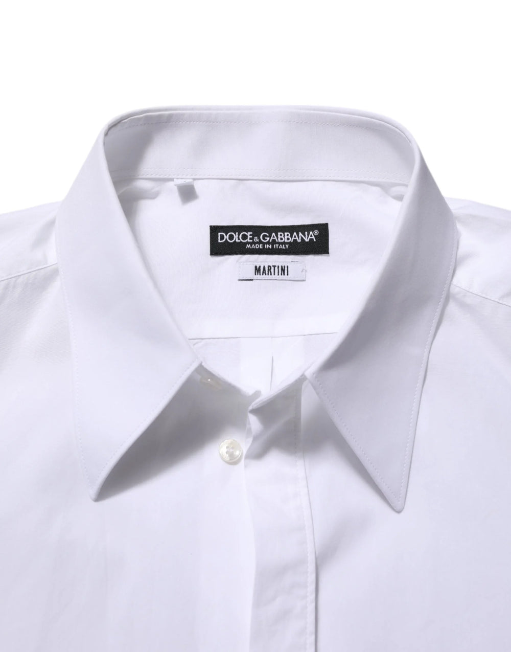 Dolce & Gabbana White Cotton MARTINI Men Formal Dress Shirt - IT42 | XL - Shirts