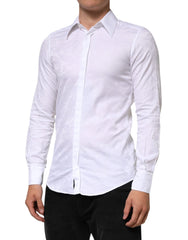 Dolce & Gabbana White Cotton MARTINI Paisley Jacquard Shirt - IT37 | XS - Shirts