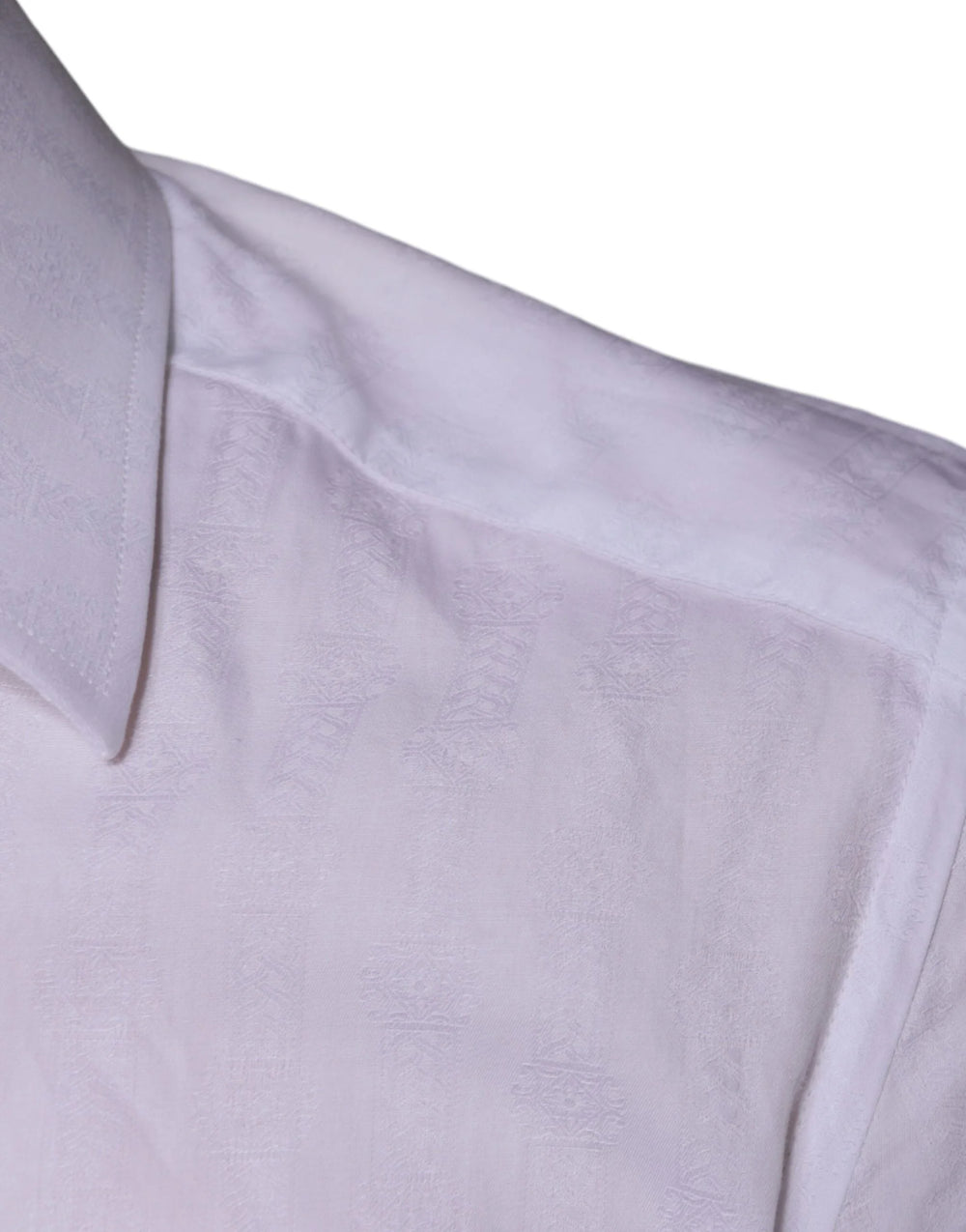 Dolce & Gabbana White Cotton Men Dress GOLD Formal Shirt - IT38 | XS - Shirts