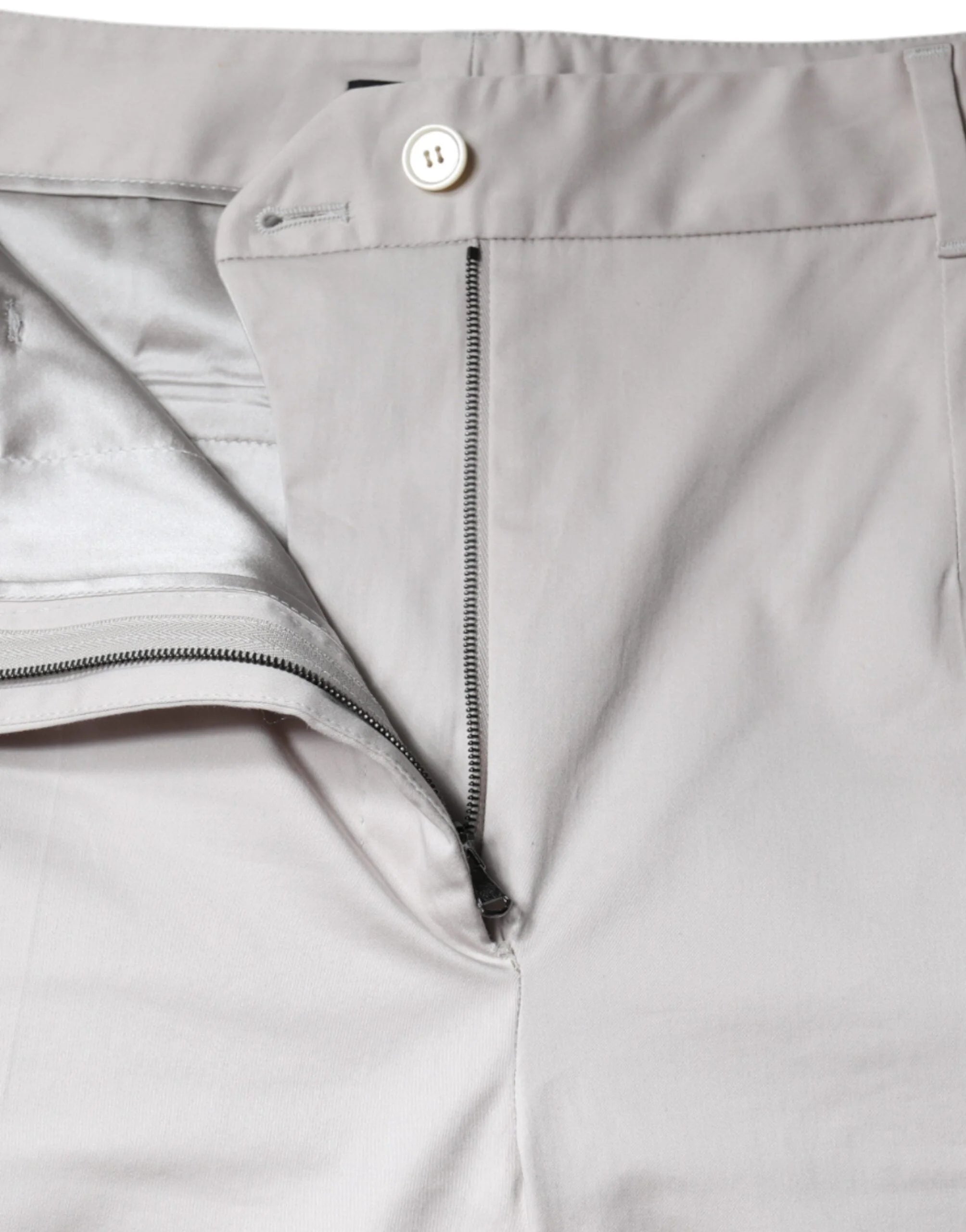 Dolce & Gabbana White Cotton Mid Waist Cropped Skinny Pants - IT44 | L - Trousers