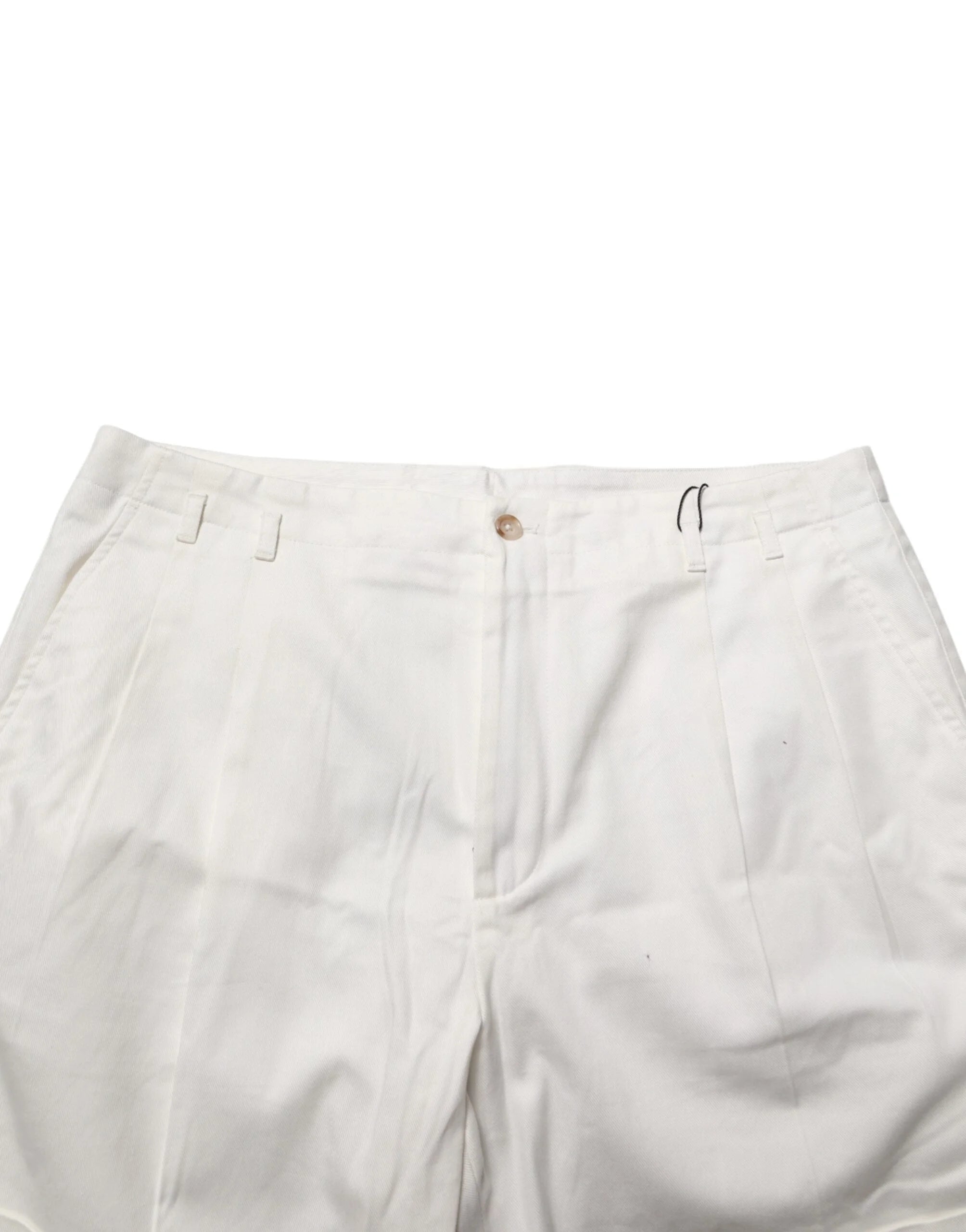 Dolce & Gabbana White Cotton Mid Waist Men Bermuda Shorts - Bermudas