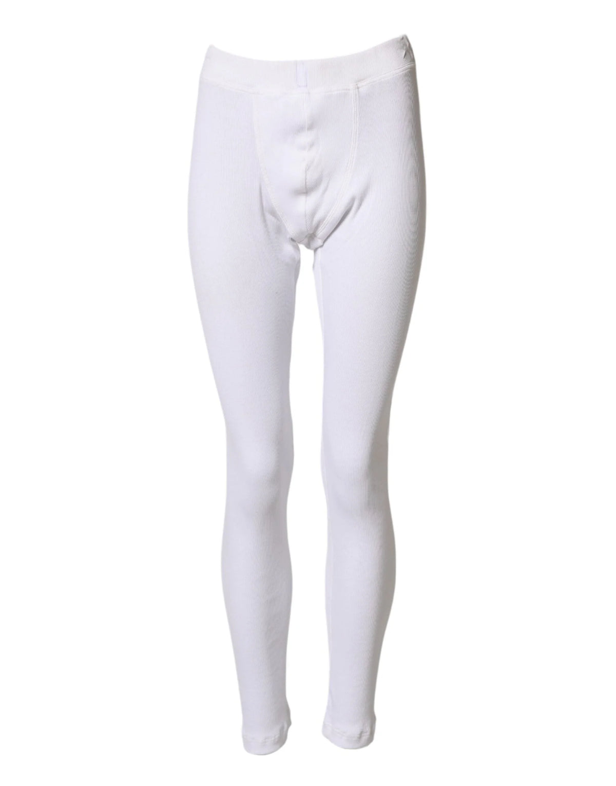 Dolce & Gabbana White Cotton Mid Waist Tights Leggings Pants - IT48 | M