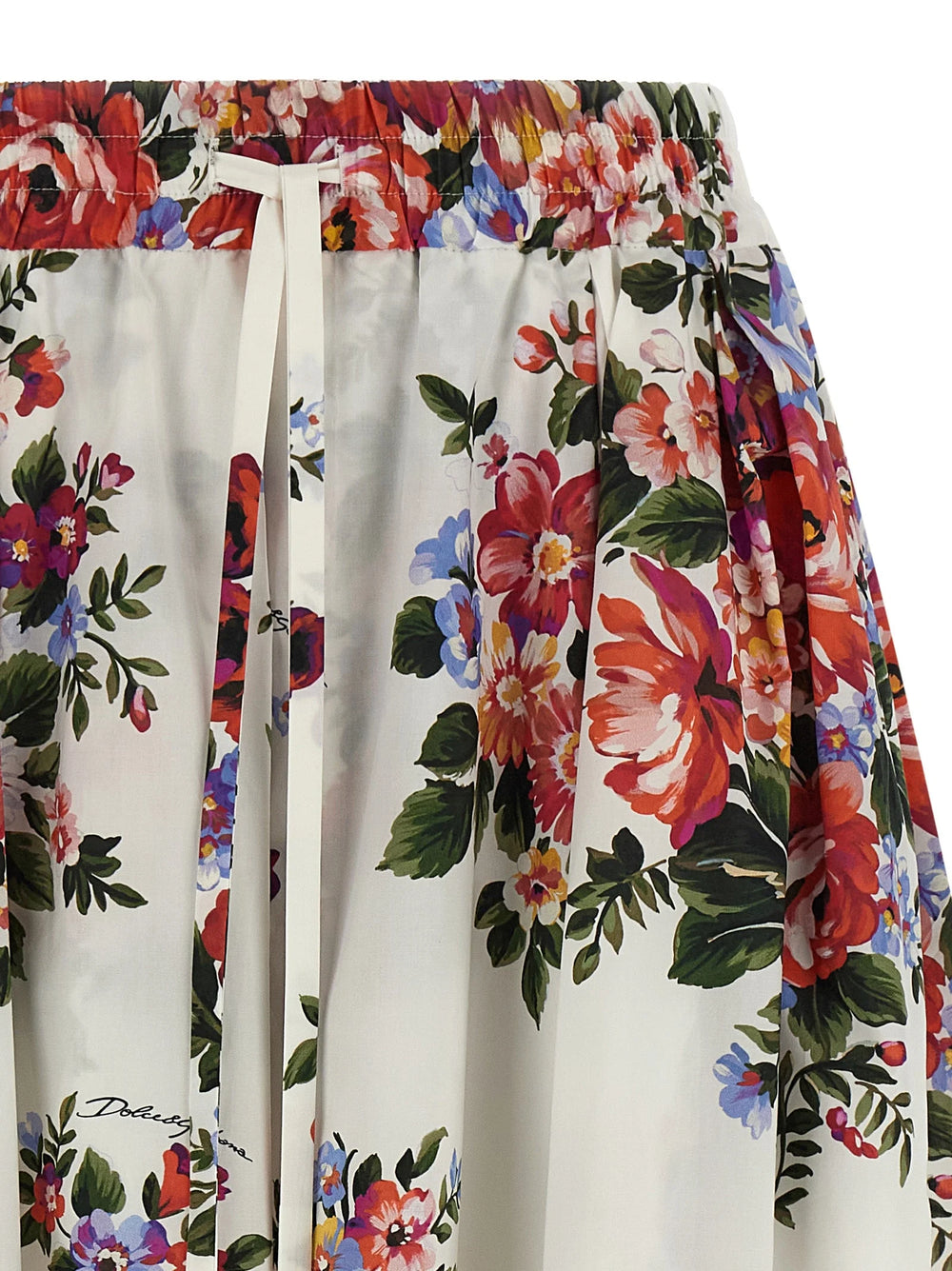 Dolce & Gabbana White Cotton Midi Skirt