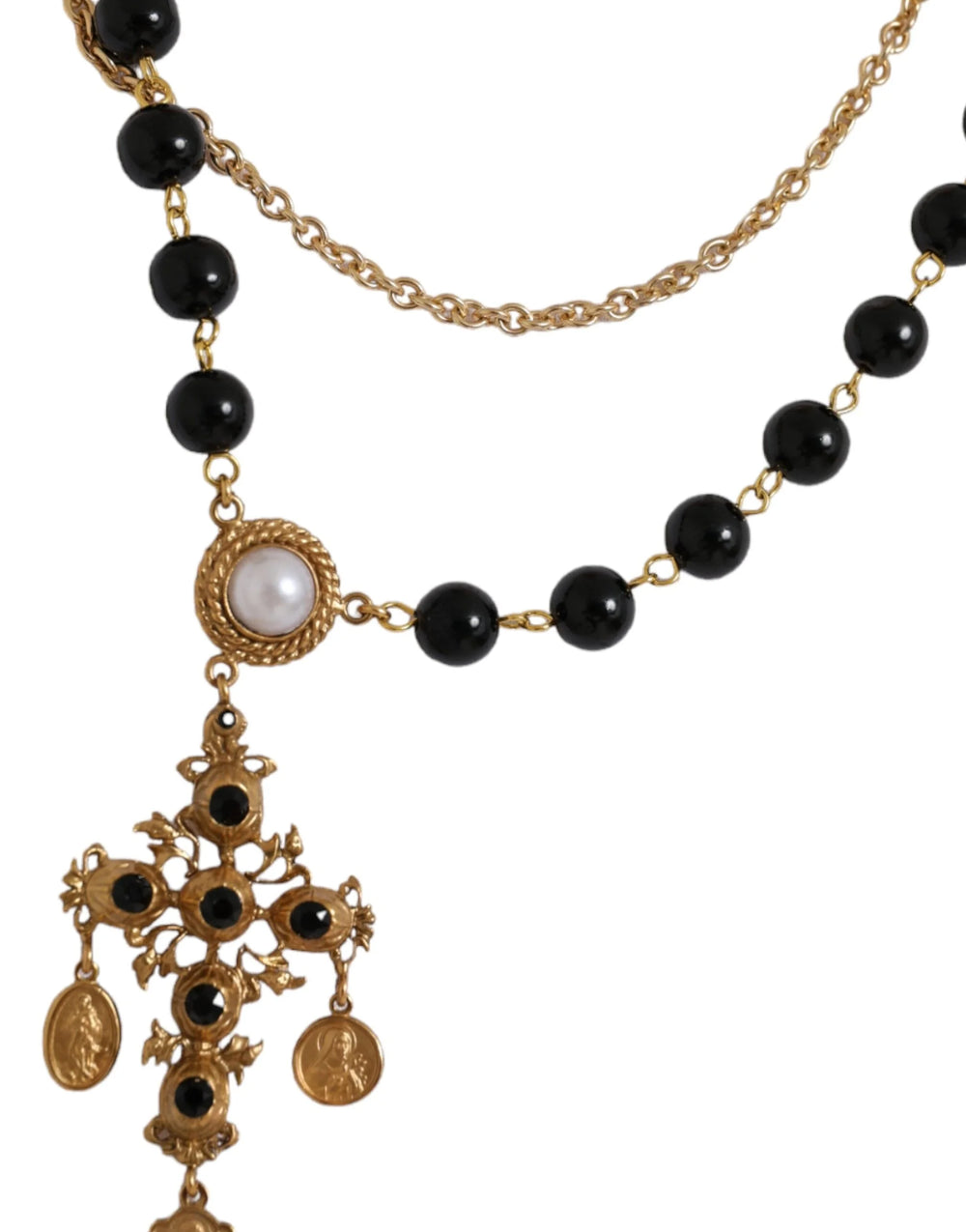 Dolce & Gabbana White Cotton Necklace Short Sleeves T-shirt - IT38 | XS - T-Shirts