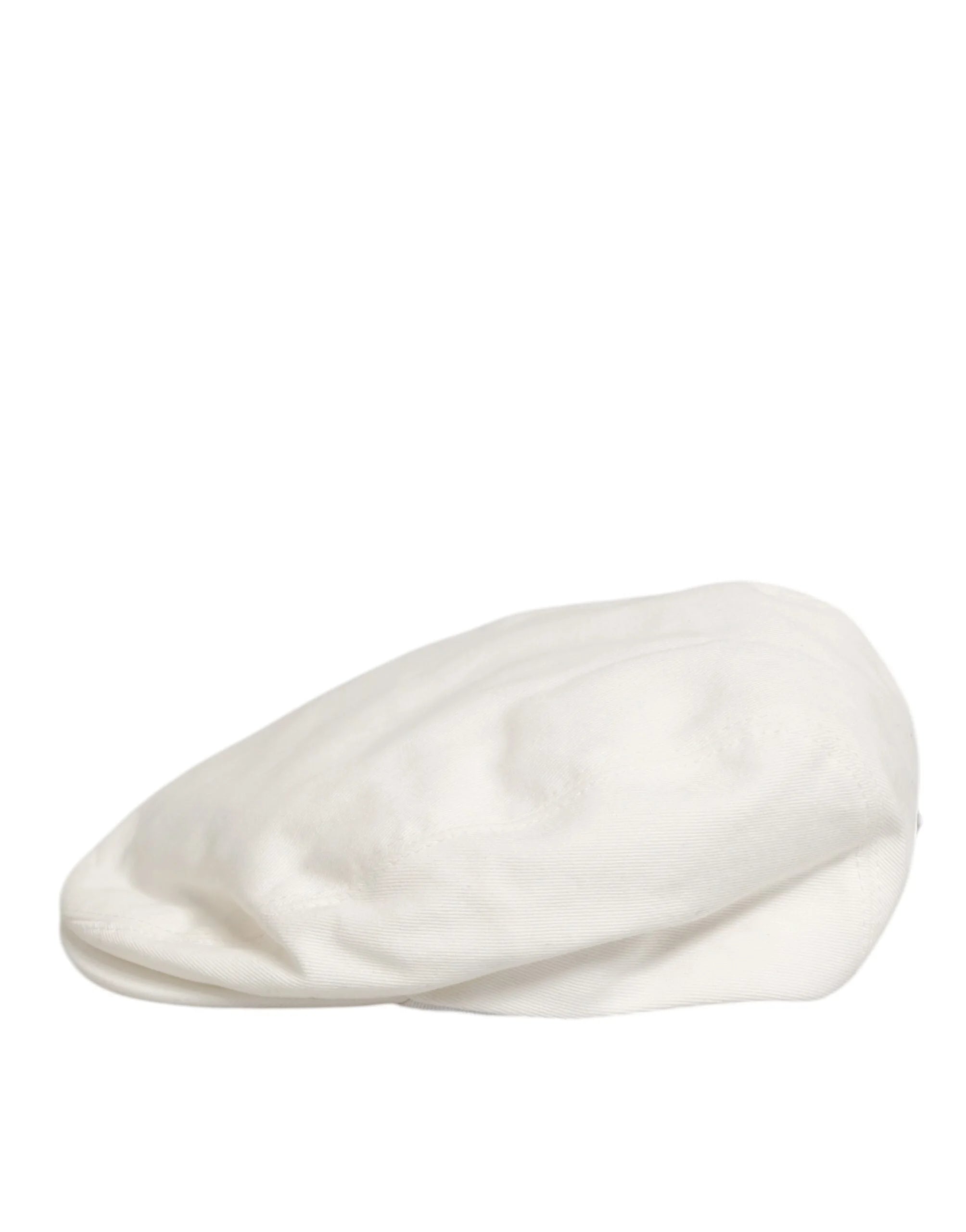 Dolce & Gabbana White Cotton Newsboy Cloth Capello Men Cap Hat - 57 cm|S - Flat Caps